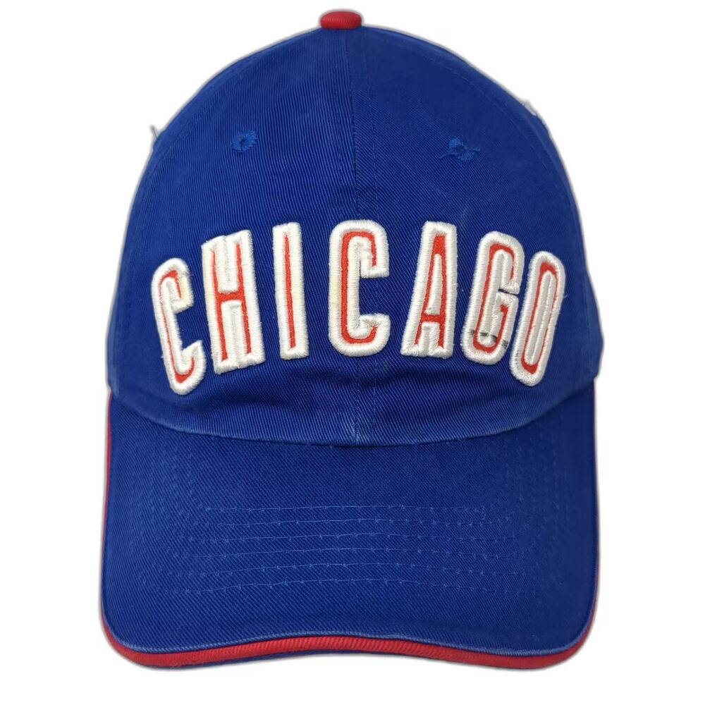 Chicago Cubs MLB Drew Pearson Baseball Cap Blue Red OSFM Embroidered Hat